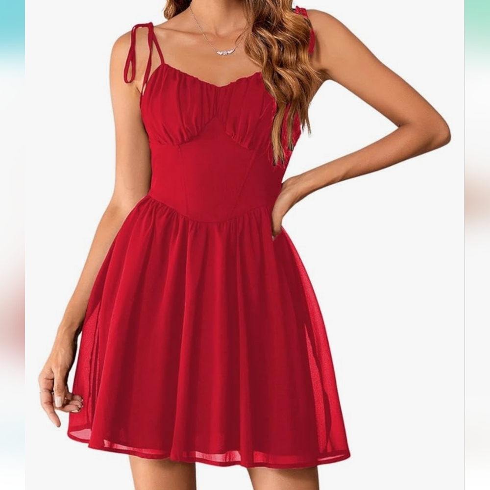 Red Ruched Mini Dress SOLY HUX